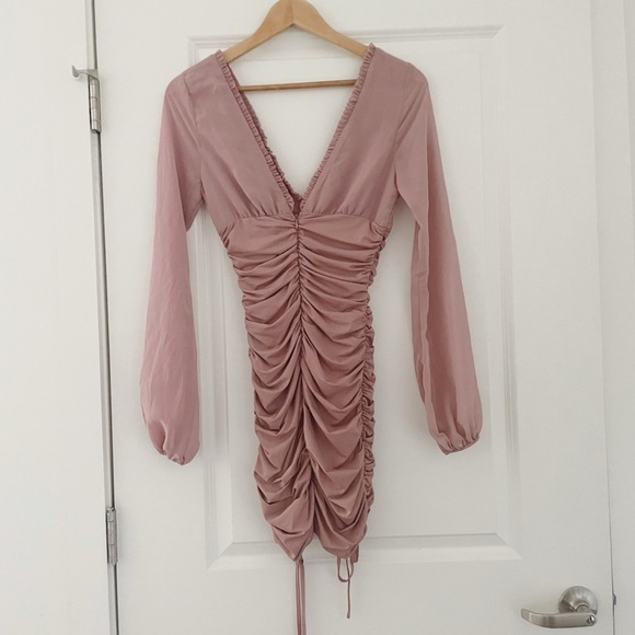 Tiger Mist Magnolia Adjustable Ruched Mini Dress Blush - Picture 7 of 13